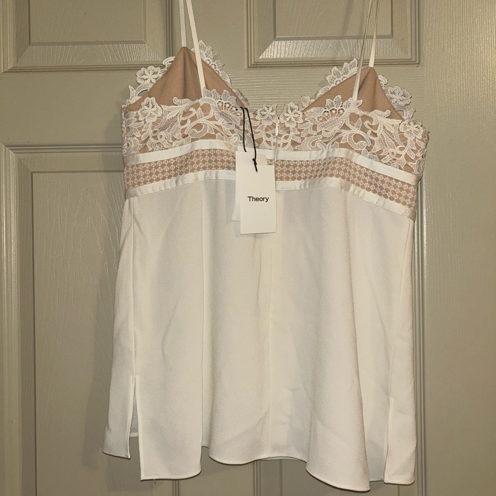 Theory Lace Detail Cream Chemise - Picture 4 of 4